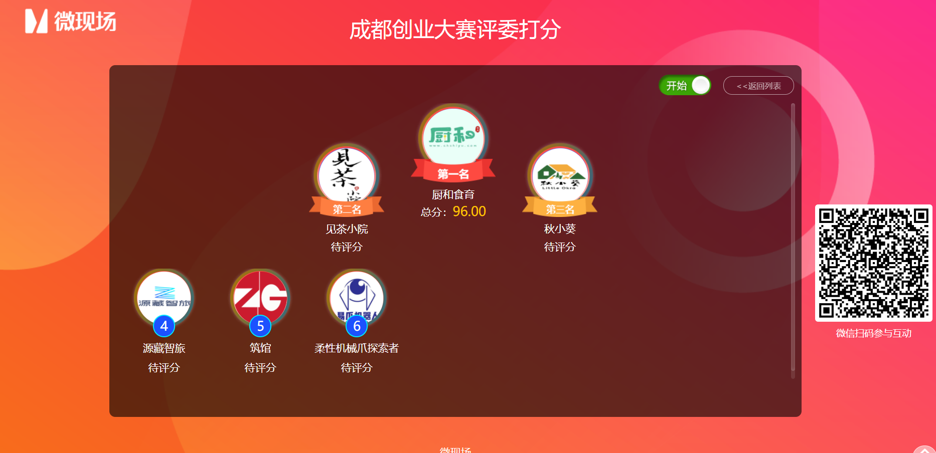 大屏互动评委打分